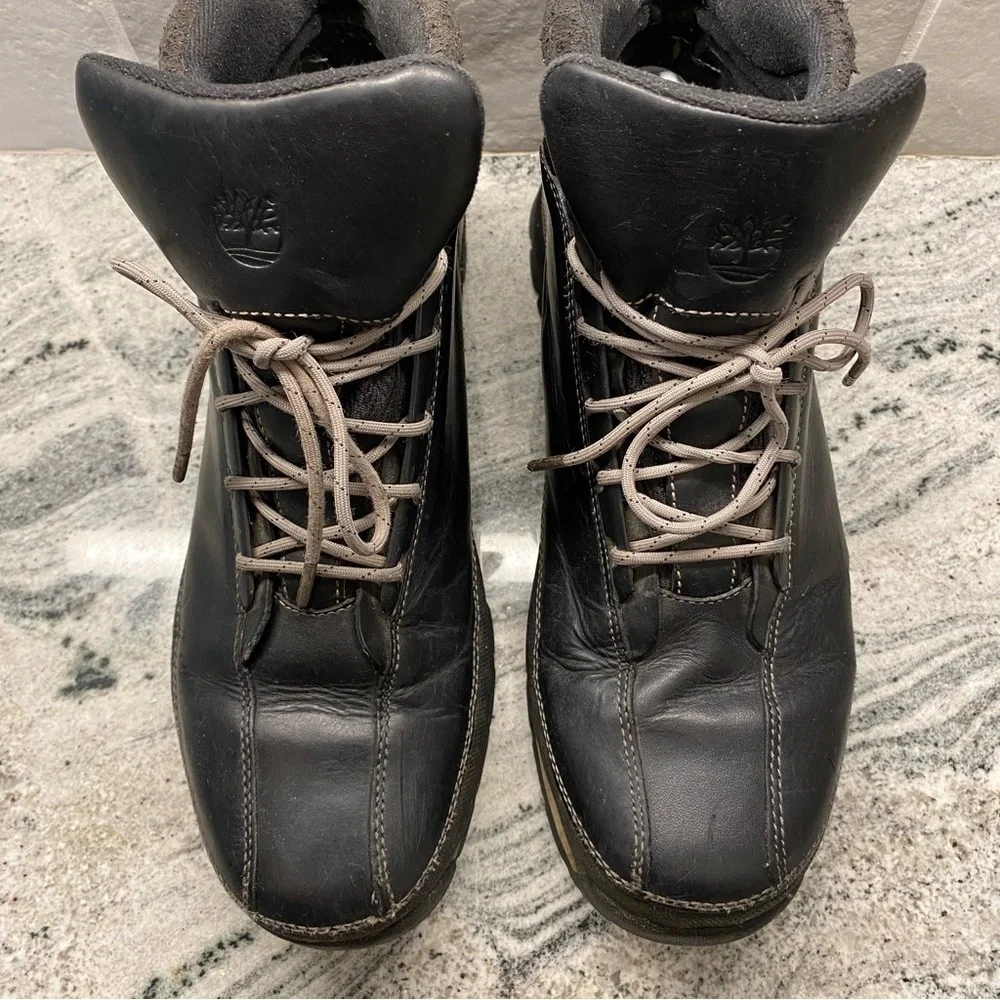 TIMBERLAND Mens size 12M Black Leather 85150 Hiking Lace Up Ankle Boots Shoes